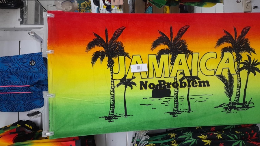 Jamaica No Problem Rasta-themed beach towel